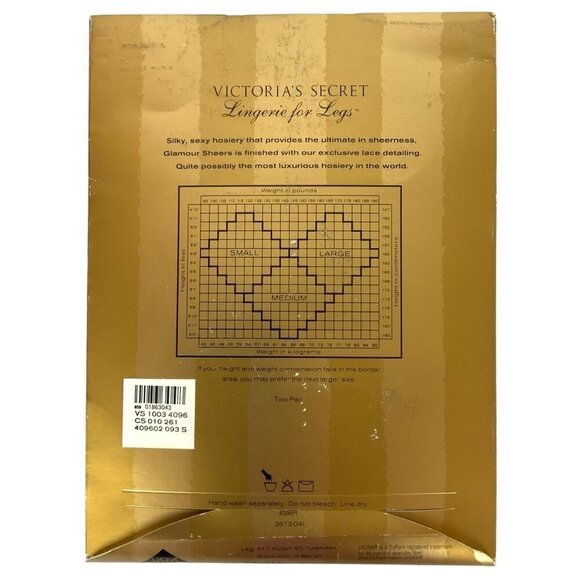 Victorias Secret Glamour Sheers Thigh High Stockings TWO PAIR Jet Black Small - Picture 2 of 3